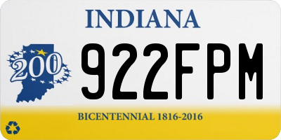 IN license plate 922FPM