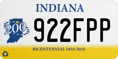 IN license plate 922FPP