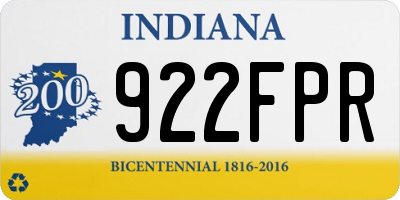 IN license plate 922FPR
