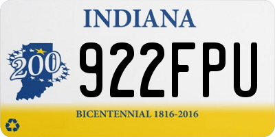 IN license plate 922FPU