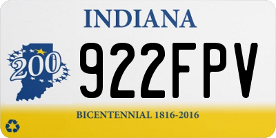 IN license plate 922FPV