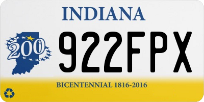 IN license plate 922FPX