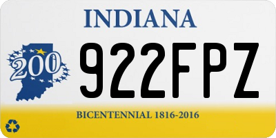 IN license plate 922FPZ