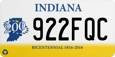 IN license plate 922FQC