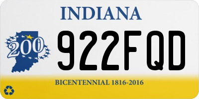 IN license plate 922FQD