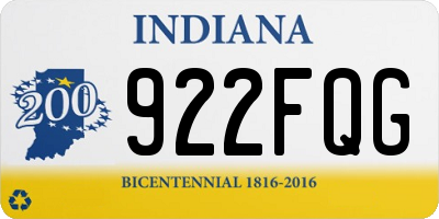 IN license plate 922FQG