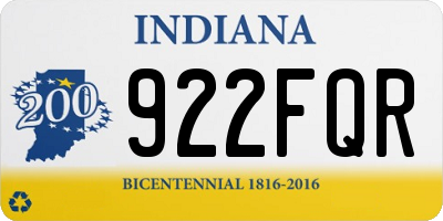 IN license plate 922FQR