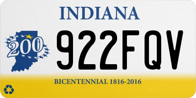 IN license plate 922FQV