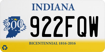IN license plate 922FQW