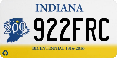 IN license plate 922FRC