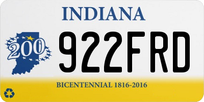 IN license plate 922FRD