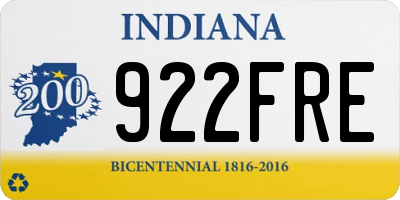 IN license plate 922FRE