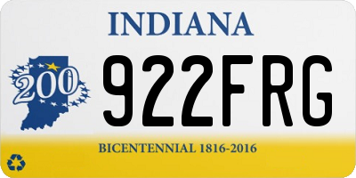 IN license plate 922FRG