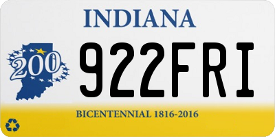 IN license plate 922FRI