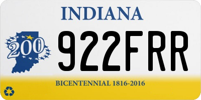 IN license plate 922FRR