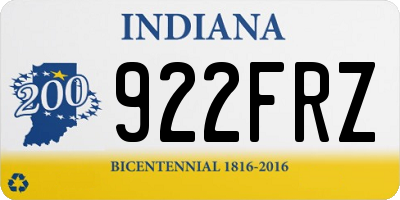 IN license plate 922FRZ