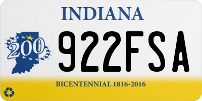 IN license plate 922FSA