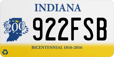 IN license plate 922FSB