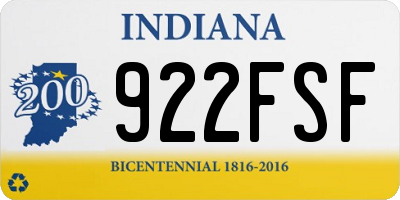 IN license plate 922FSF
