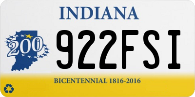 IN license plate 922FSI
