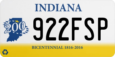 IN license plate 922FSP