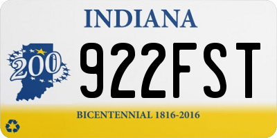 IN license plate 922FST