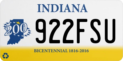 IN license plate 922FSU