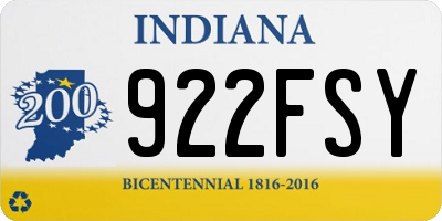 IN license plate 922FSY