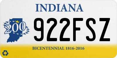 IN license plate 922FSZ