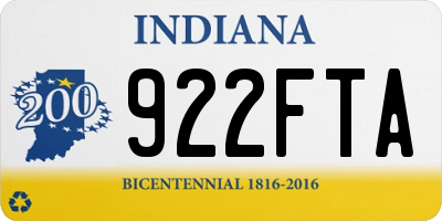 IN license plate 922FTA