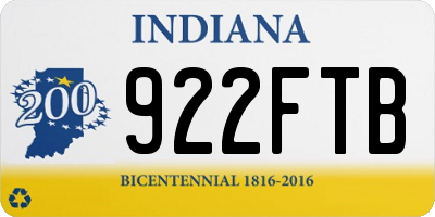 IN license plate 922FTB