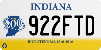 IN license plate 922FTD