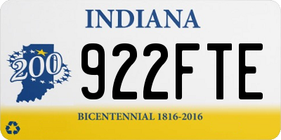 IN license plate 922FTE