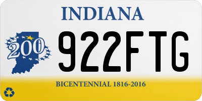IN license plate 922FTG