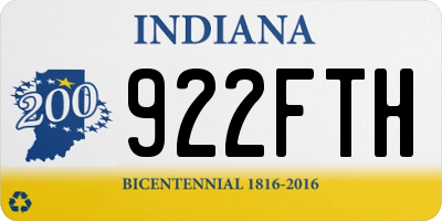 IN license plate 922FTH