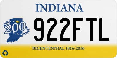 IN license plate 922FTL