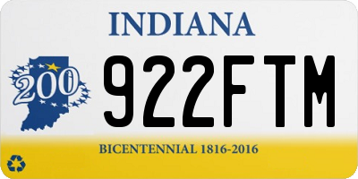 IN license plate 922FTM