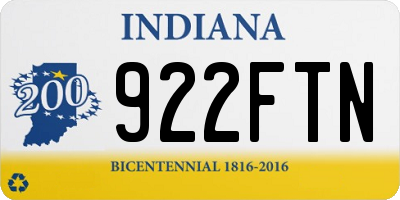 IN license plate 922FTN