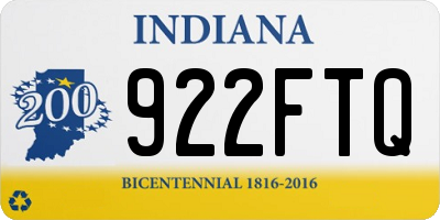 IN license plate 922FTQ