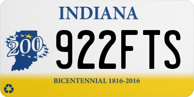 IN license plate 922FTS