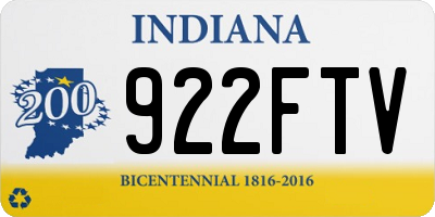IN license plate 922FTV