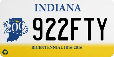 IN license plate 922FTY