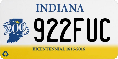 IN license plate 922FUC