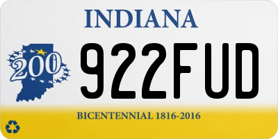 IN license plate 922FUD