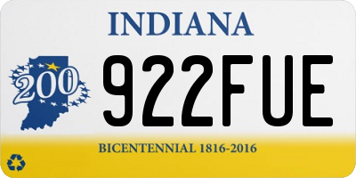 IN license plate 922FUE