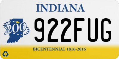 IN license plate 922FUG