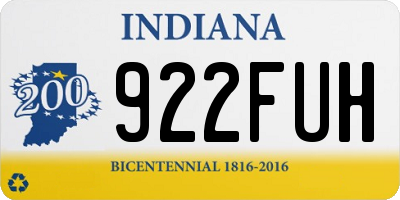 IN license plate 922FUH