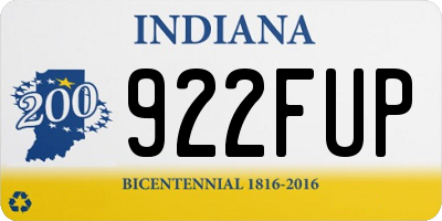 IN license plate 922FUP