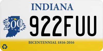 IN license plate 922FUU