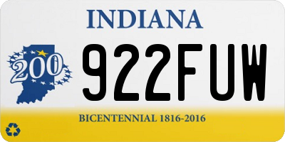 IN license plate 922FUW